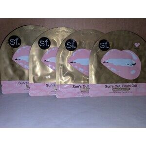 SF Glow Sun's Out, Pouts Out 4-pc Gold Foil Lip Masks Cica & Honeysuckle Infused